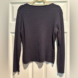 Kate Hill Navy Blue cable knit sweater